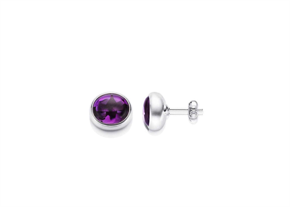 Cabochon Amethyst Fashion Stud Earrings